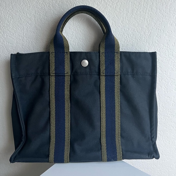 Hermes Black and Blue Men's Tote Bag